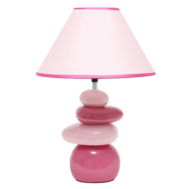 Contemporary Ceramic Stacking Stones Table Desk Lamp Pink Creekwood Home