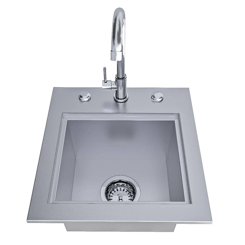 Sunstone Texan Series 15 in. Stainless Steel Drop in Bar Sink TEX-15SK