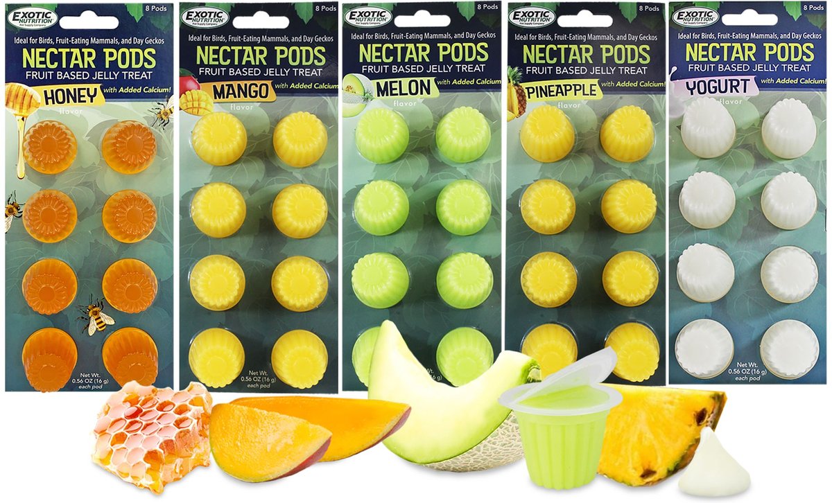 Exotic Nutrition Nectar Pods Honey Small Pet Treats， 16-gm， 8-pack