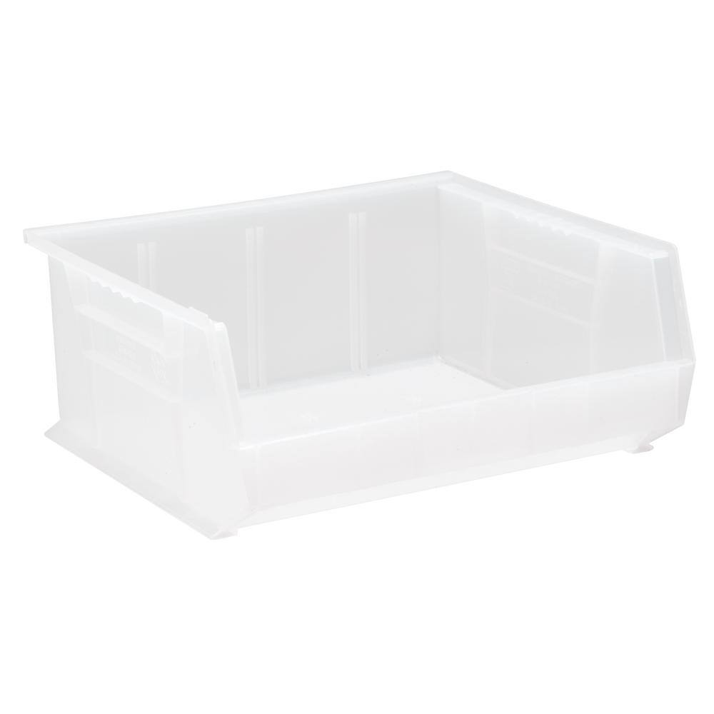 QUANTUM STORAGE SYSTEMS Ultra Series Stack and Hang 8.9 Gal. Storage Bin in Clear (6-Pack) QUS250CL