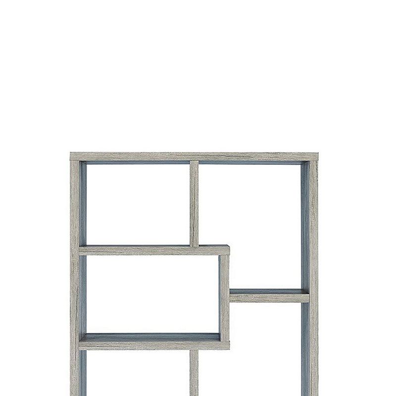 Modish Wooden Bookcase With Multiple Shelves， Gray