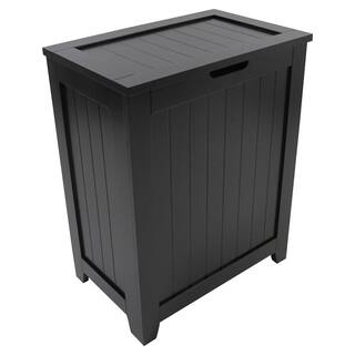 Redmon Contemporary Country Black Hamper with Wainscot Panels 5220BK