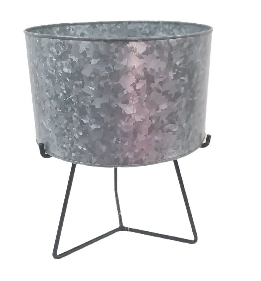 Floral Print Galvanized Planter Garden Decoration Handmade Planter Classic Elegant Designer Wholesale Galvanized Planter