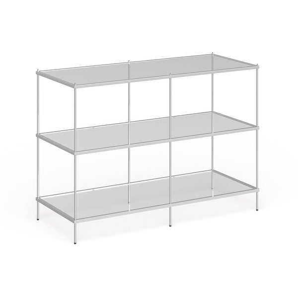 SEI Furniture Grant Glam Mirrored Console Table Chrome