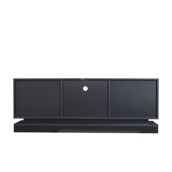 63''L Modern RGB LED Gloss TV Stand Cabinet Functional TV Console Table