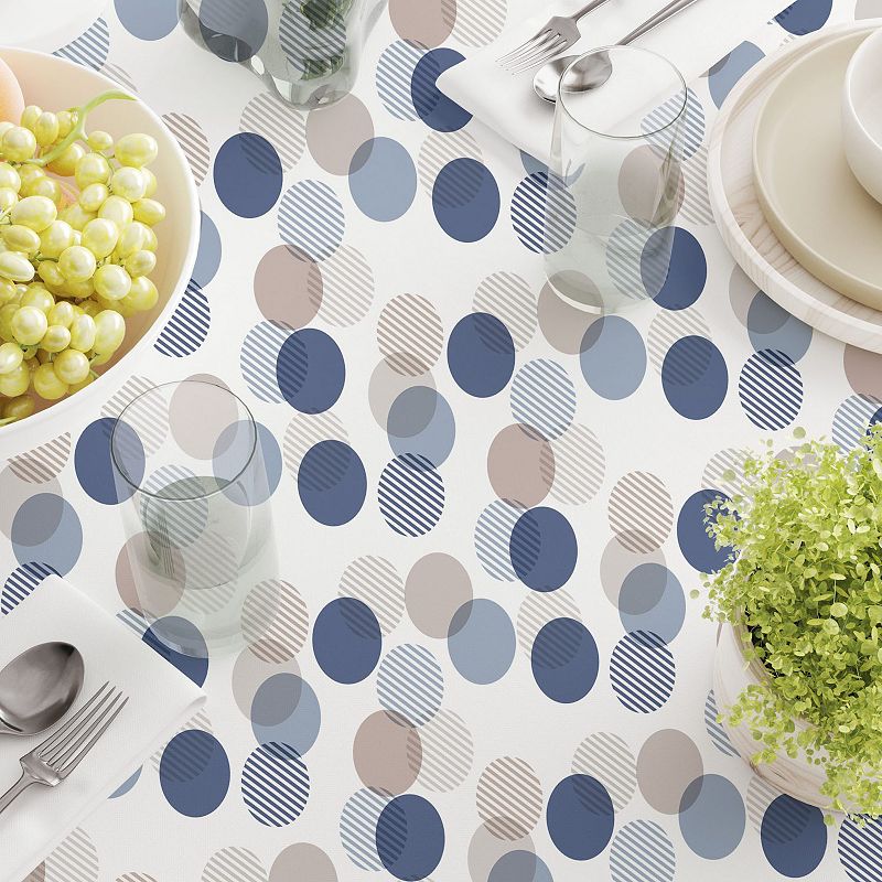 Square Tablecloth， 100% Polyester， 54x54， Abstract Monotone Dots