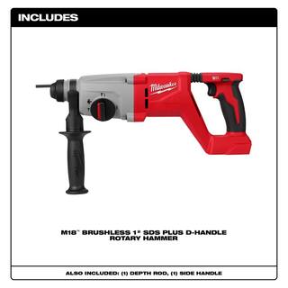 MW M18 18V Lithium-Ion Brushless Cordless 1 in. SDS-Plus D-Handle Rotary Hammer (Tool-Only) 2613-20