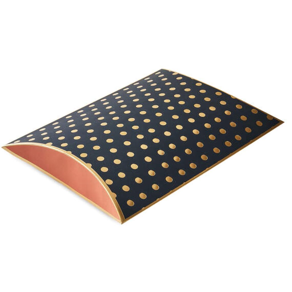 Hallmark  Gold Dots on Black Pillow Box