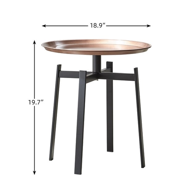 Round Side Table with Four Legs ofd A Tray Style Botto