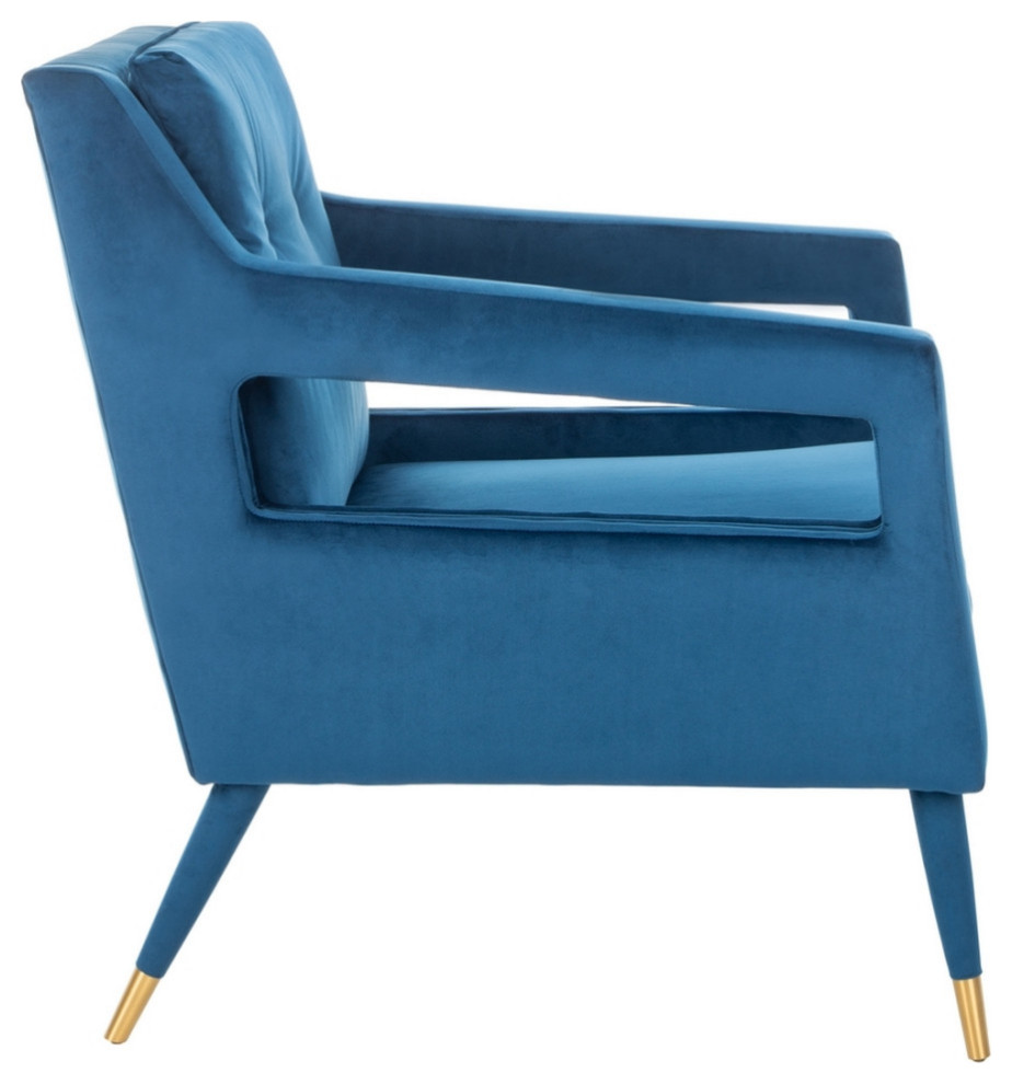 Sari Tufted Arm Chair Navy   Midcentury   Armchairs And Accent Chairs   by V.S.D Furniture  Houzz