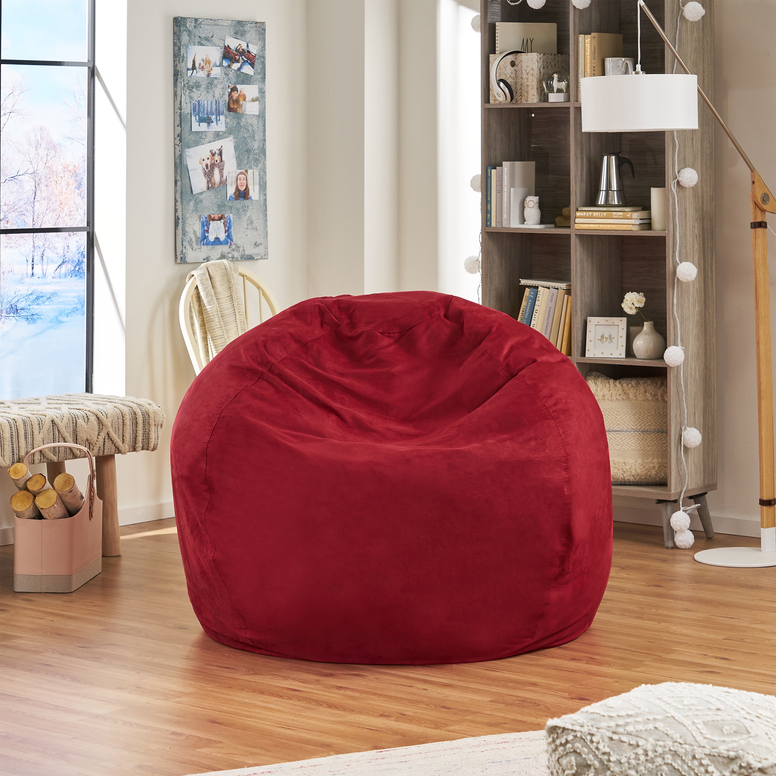 Waldo Blue Faux Suede 5 Foot Bean Bag