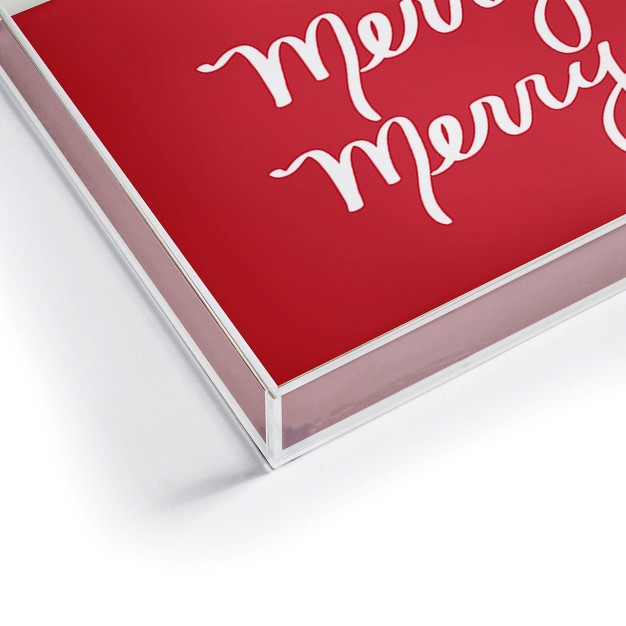 Lisa Argyropoulos Merry Merry Red Acrylic Tray Deny Designs