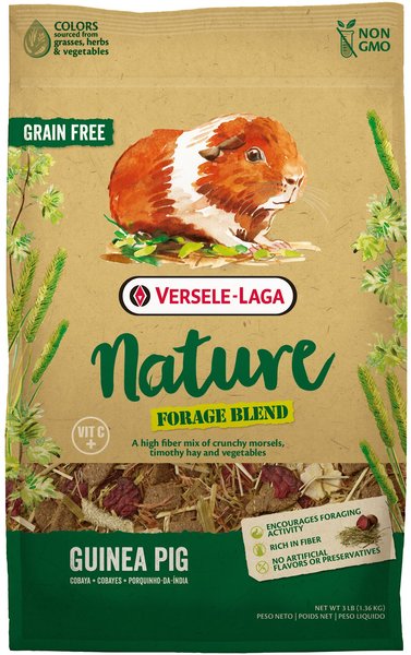 Versele-Laga Nature Forage Blend Grain-Free Plus Vitamin C Guinea Pig Food， 3-lb bag