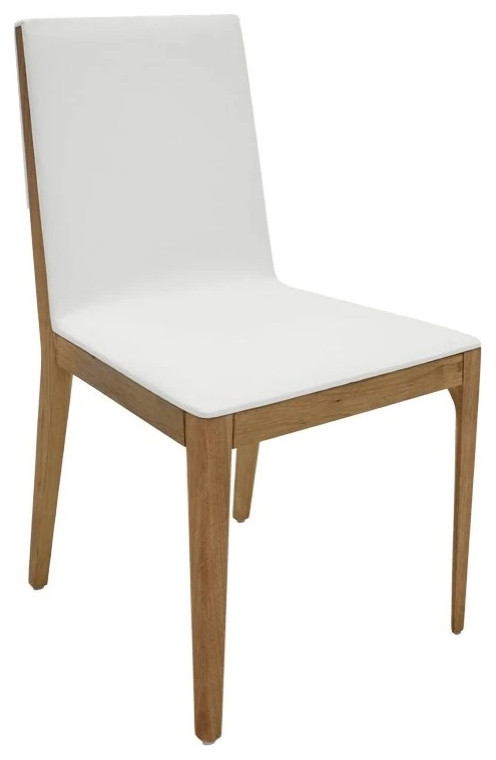 Annemarte Dining Chair  White Soft Polyurethane Cover With Light Walnut Frame   Transitional   Dining Chairs   by V.S.D Furniture  Houzz