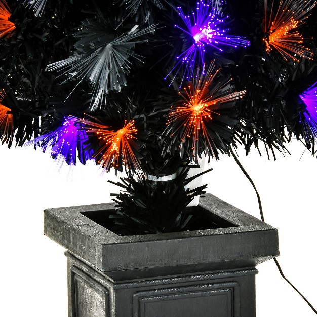 National Tree Company 4 Ft Halloween Black Fiber Optic Entrance Tree