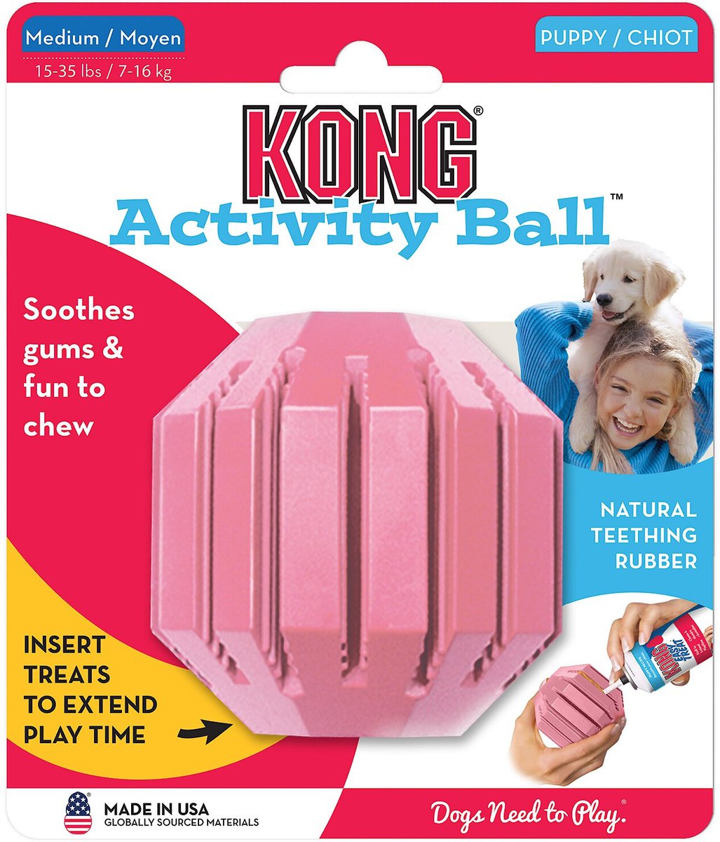 KONG Puppy Activity Ball Dog Toy， Color Varies