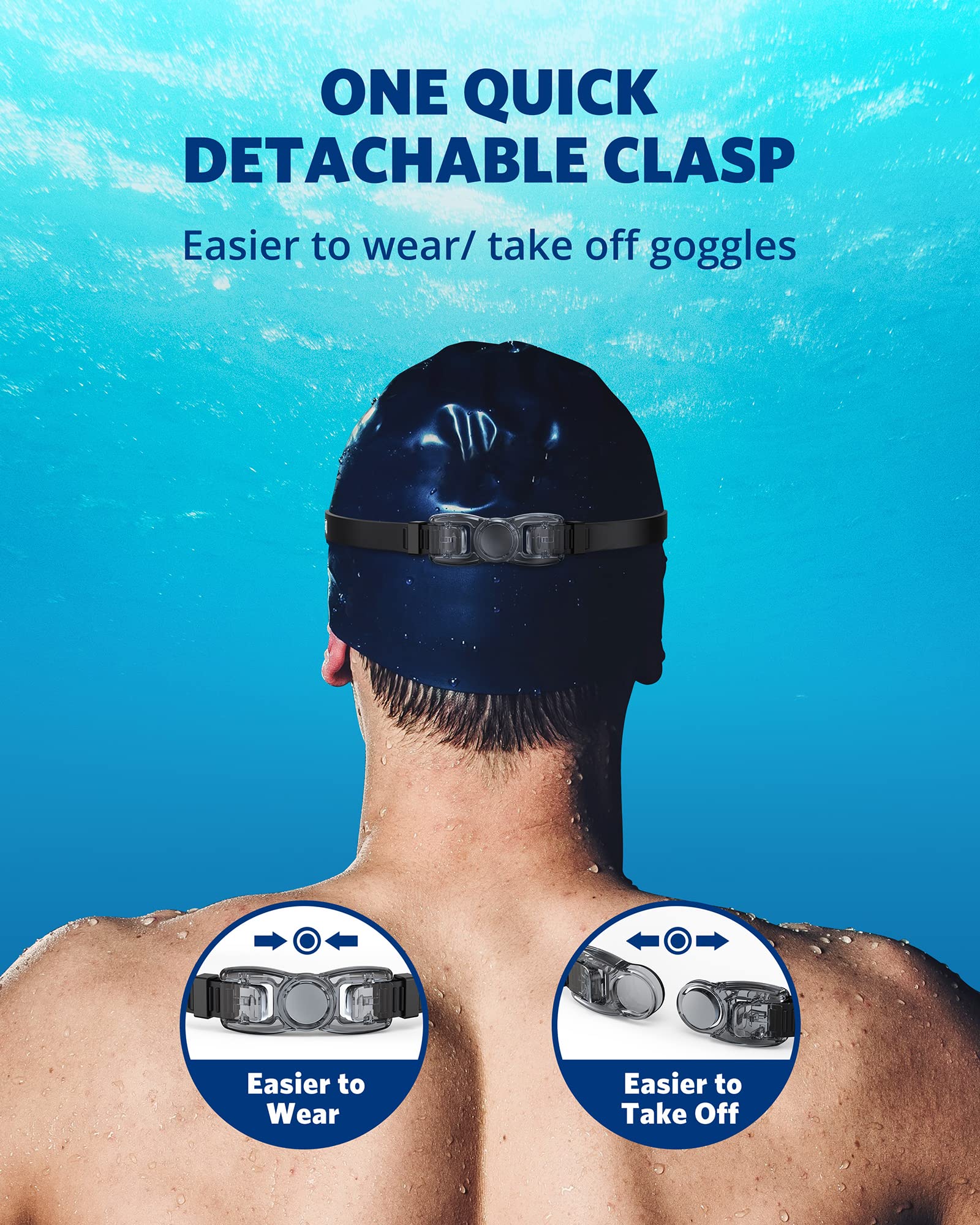 eapsneg Swim Goggles for Adults Men Women Youth, Anti-Fog UV Protection, No Leaking Swimming Glasses for Pool, Open Water