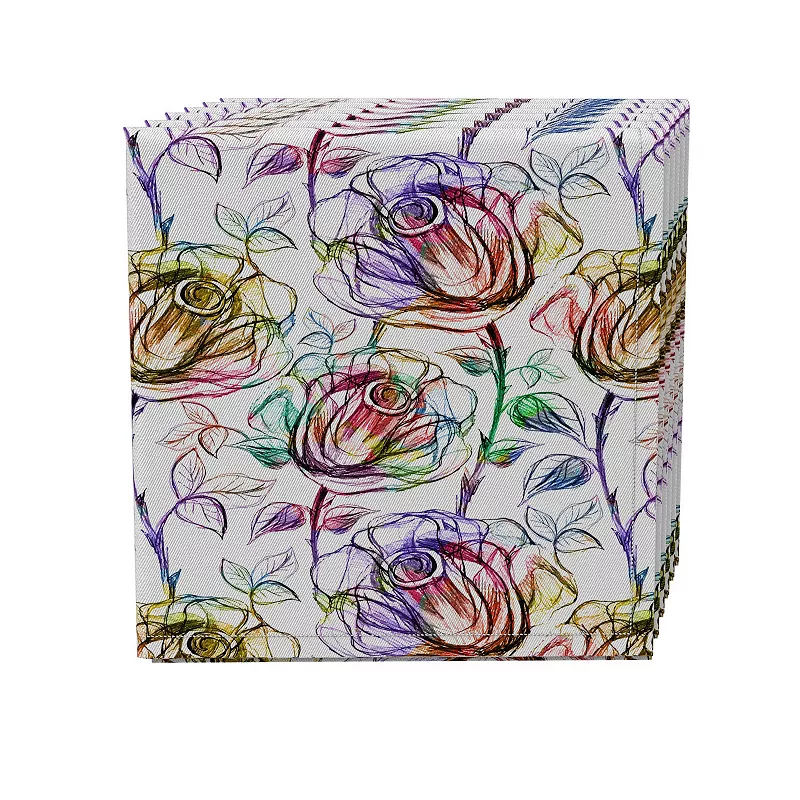 Napkin Set of 4， 100% Cotton， 20x20， Floral 195