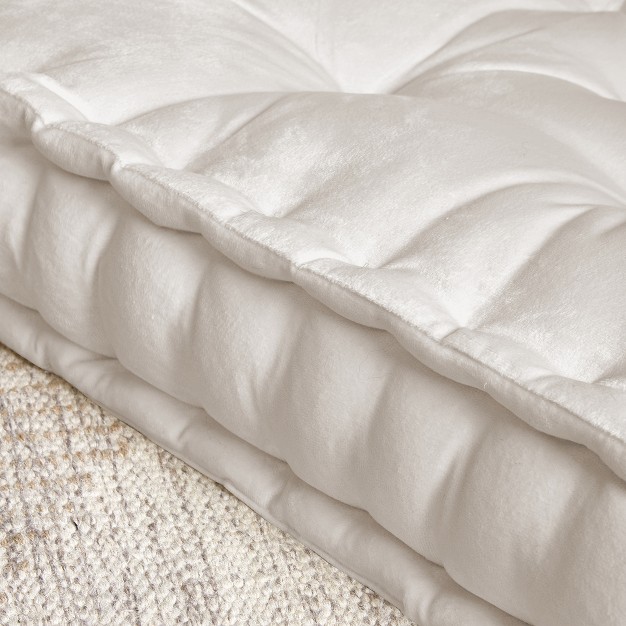 Oversized Square Tufted Floor Pillow In Faux Velvet Fabric By Sweet Home Collection