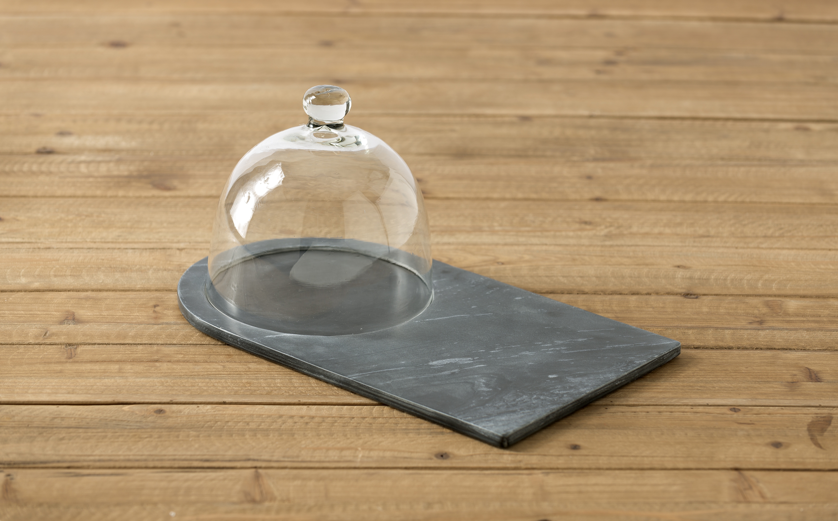 Piedmont Slate Cheese Board With Cloche - Shiraleah