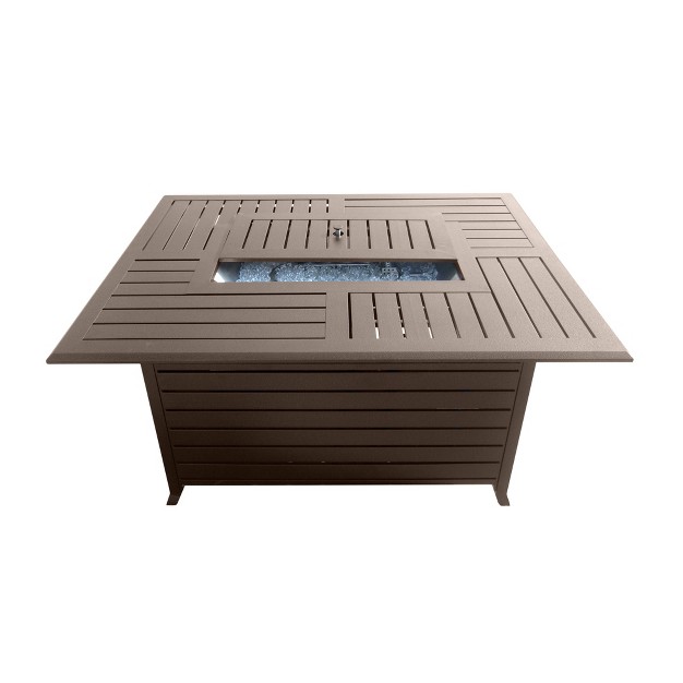 Rectangular Aluminum Outdoor Fire Pit Hammered Bronze Az Patio Heaters