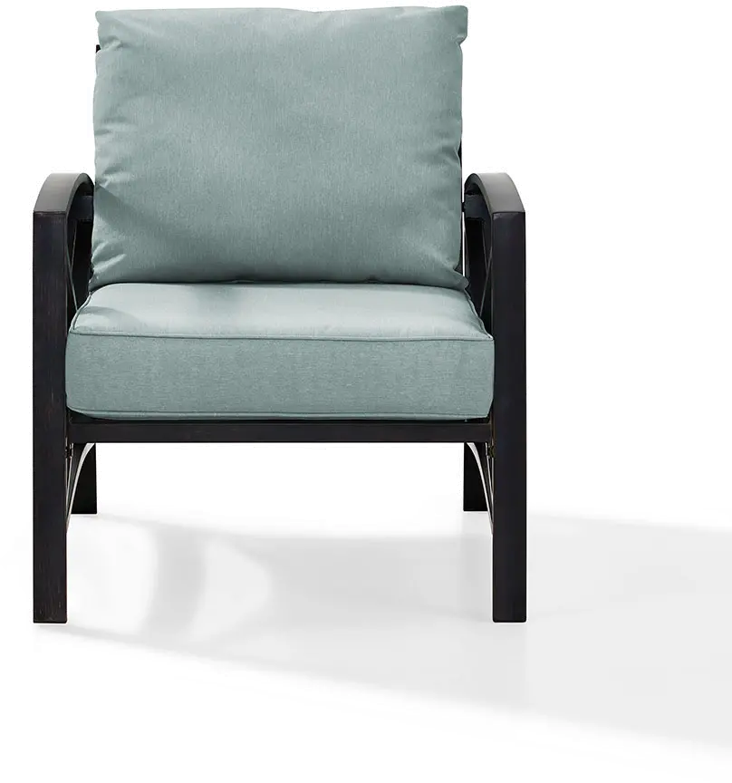 Kaplan Blue Mist and Bronze Patio Armchair