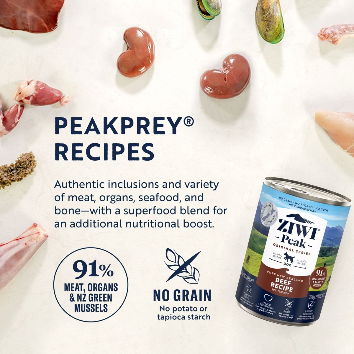 Ziwi Peak Beef Recipe Canned Dog Food