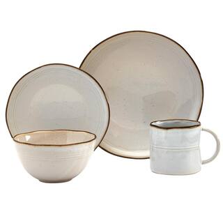 Tabletops Gallery 16-Piece Geneva Ivory Stoneware Dinnerware Set (Service for 4) TTU-U6832-EC