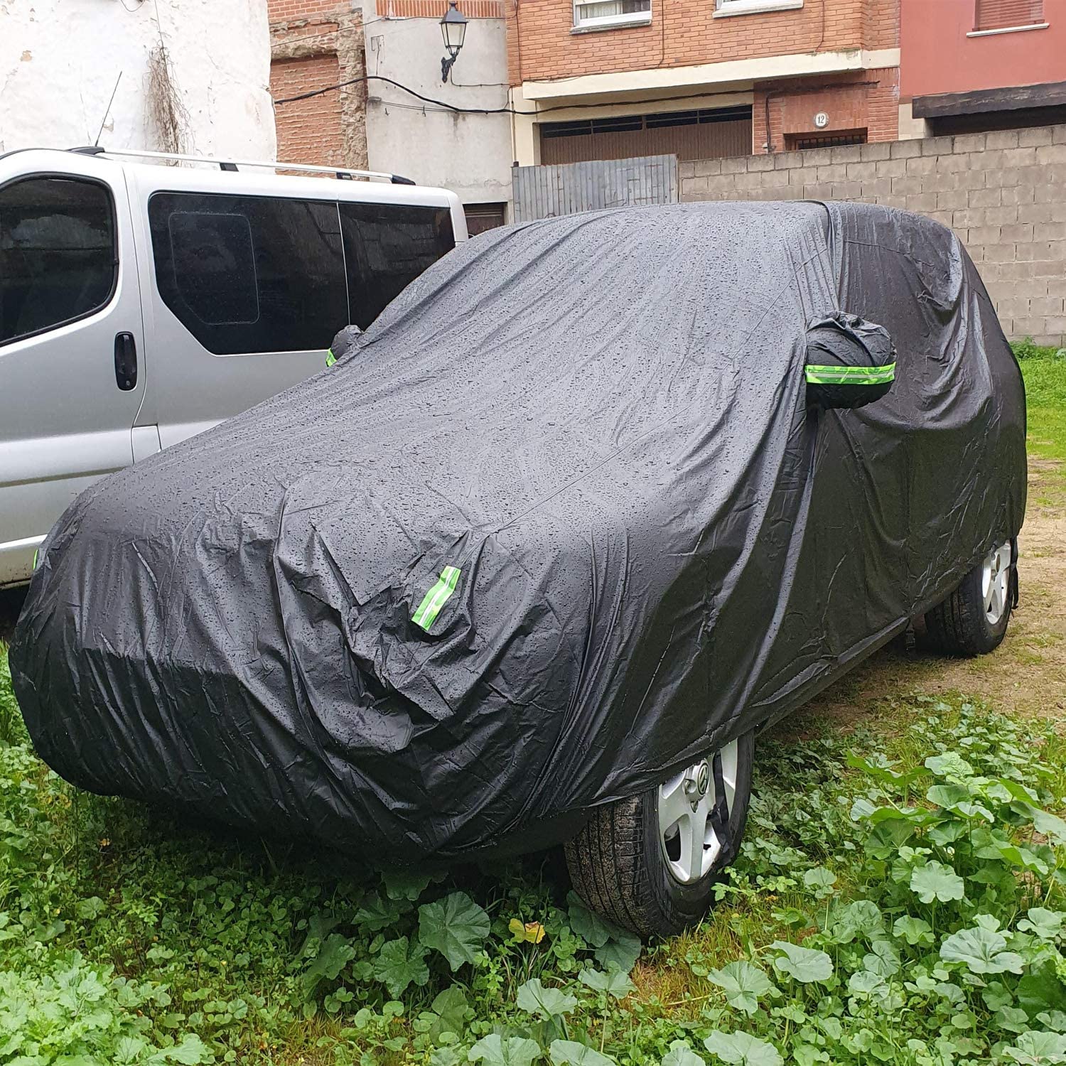 Car Cover Waterproof Anti UV Folded Full Car Protective Cover Snow Resistant With Reflective Strip for SUV， 191