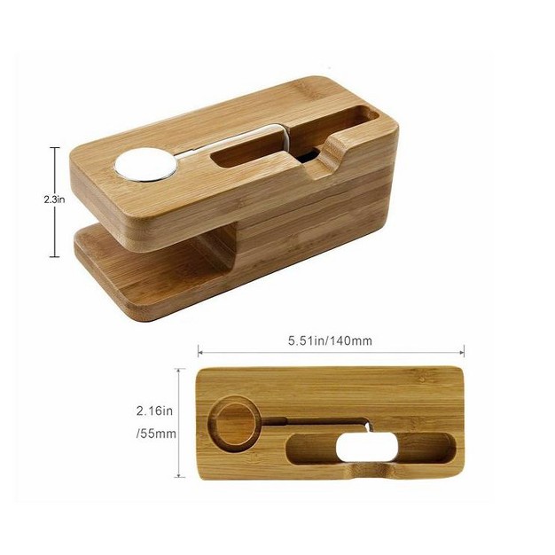 Ztech Wooden Mount And Cradle Station Dock For Apple Watch And Iphone