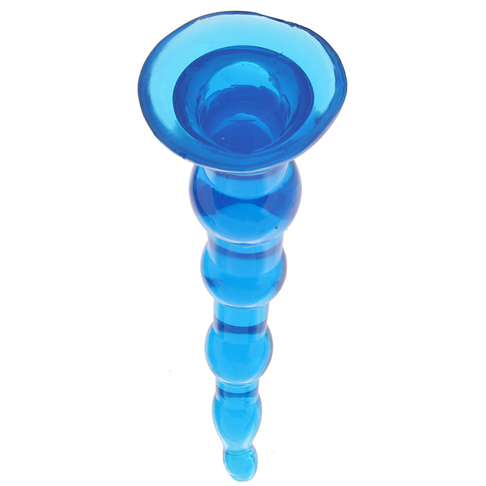 Blue Line 6.75 Inch Anal Beads With Suction Base