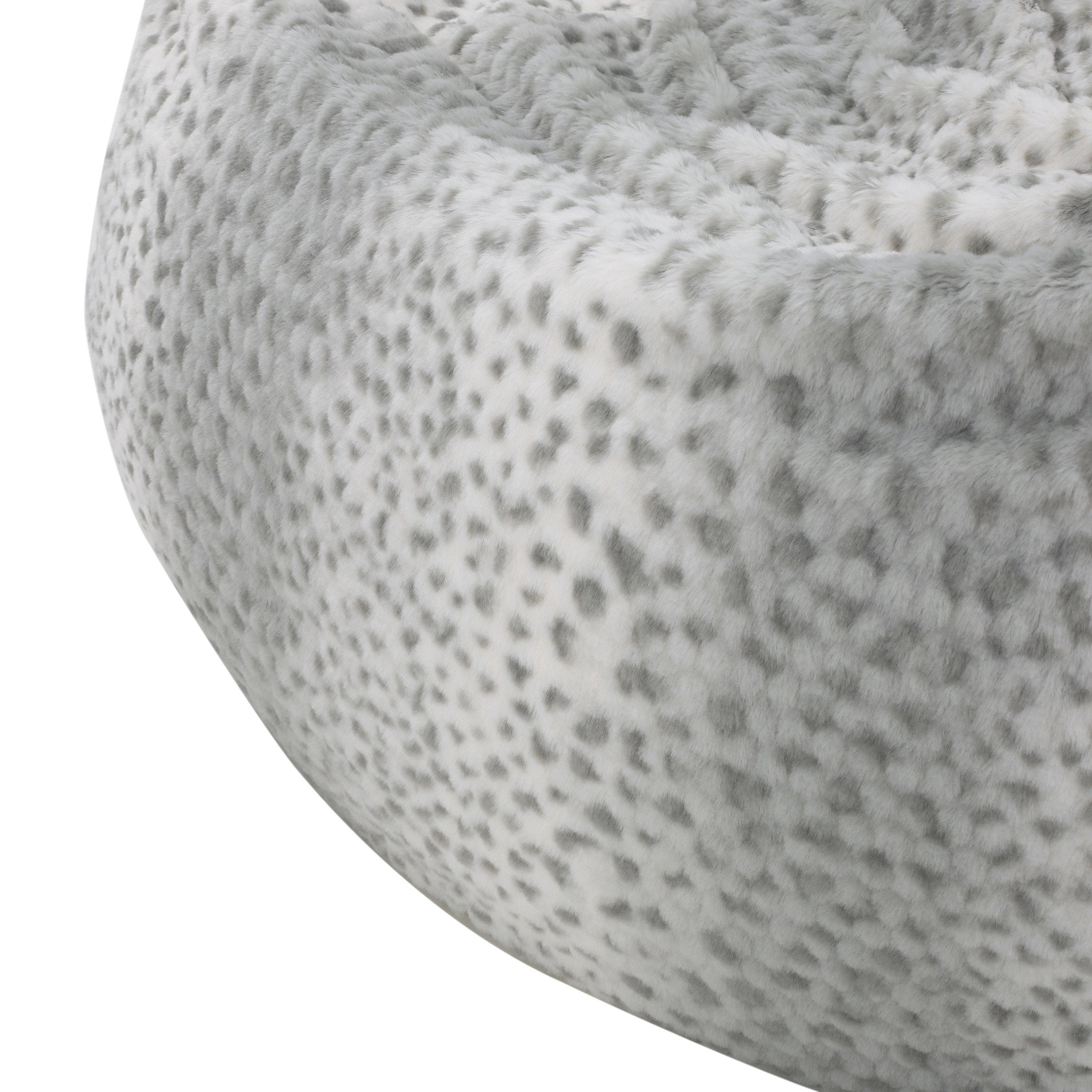 Macedonia Modern Glam 3 Ft Silver Dusk Faux Fur Bean Bag