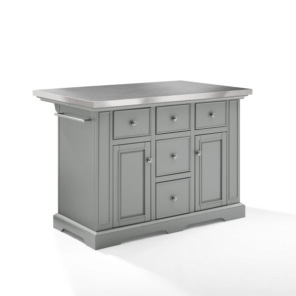 Julia Stainless Steel Top Kitchen Island