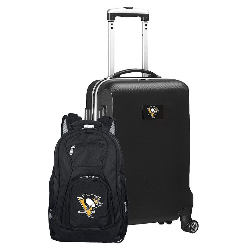 Pittsburgh Penguins Deluxe Hardside Carry-On Spinner Luggage and Backpack Set