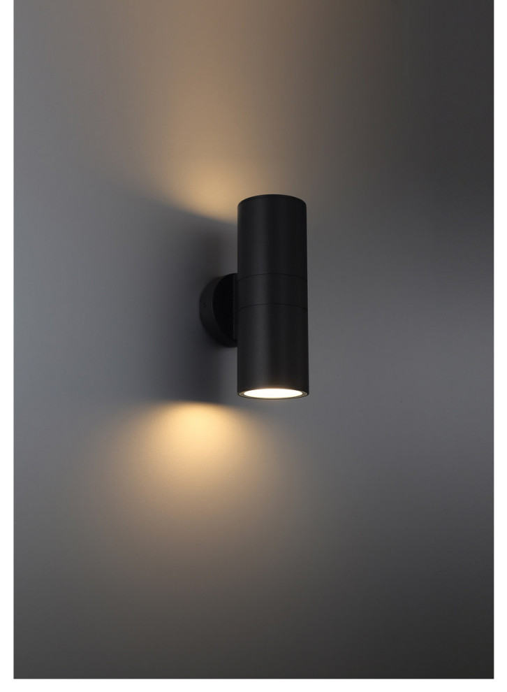 Matira 2 Light Outdoor Wall Light  Black   Outdoor Wall Lights And Sconces   by Buildcom  Houzz