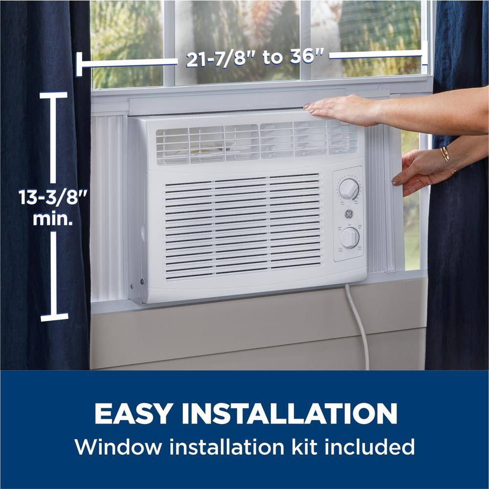 GE 5000 BTU 115-Volt Window Air Conditioner for 150 sq. ft. Rooms in White AHTC05AA