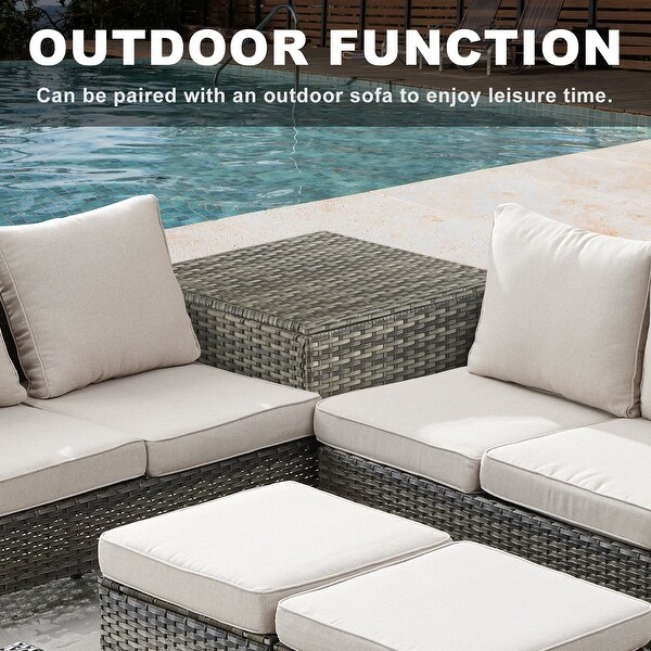 Outdoor Storage Box，Patio Rattan Deck Box