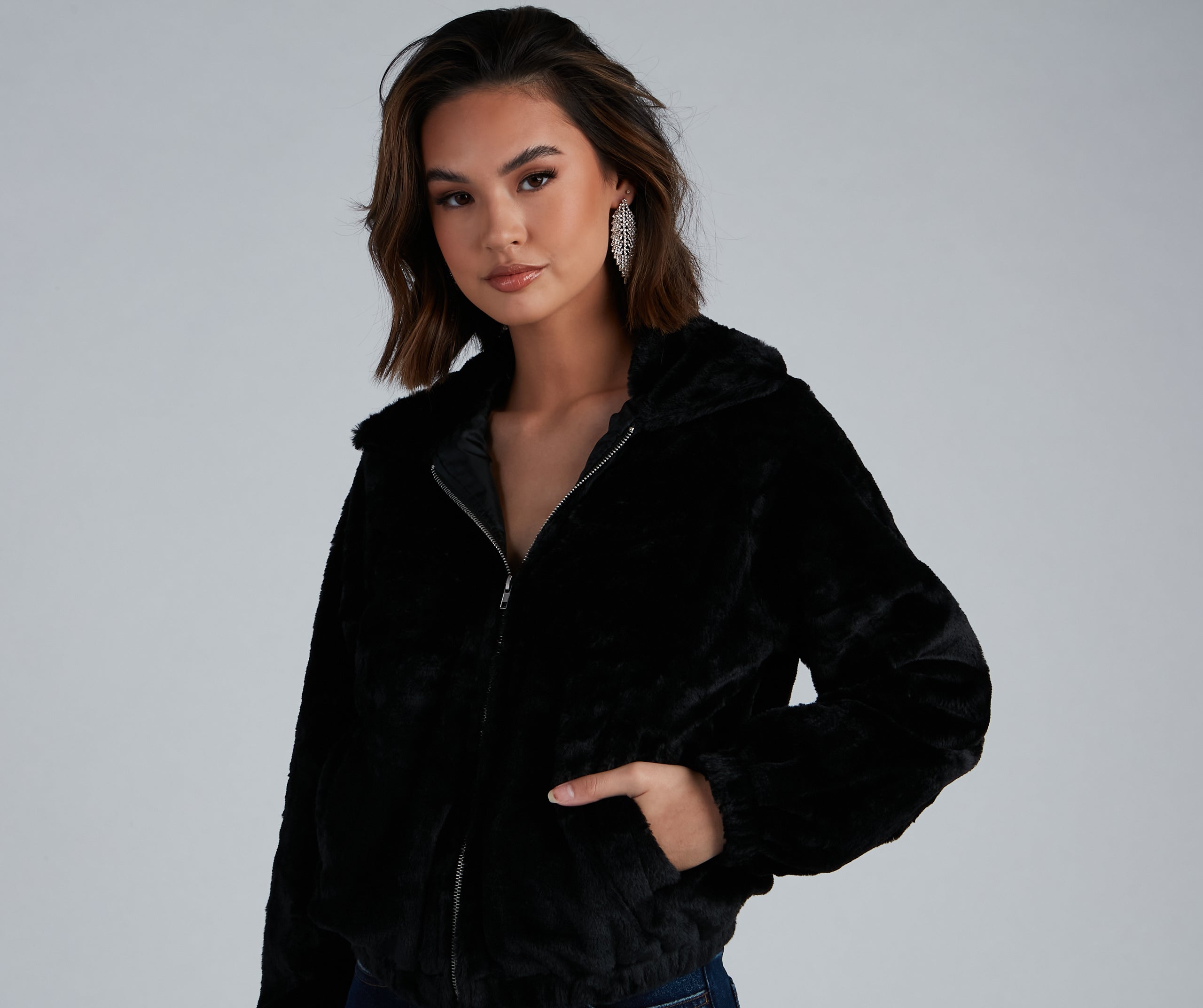 Cuddle Up Faux Fur Bomber Jacket