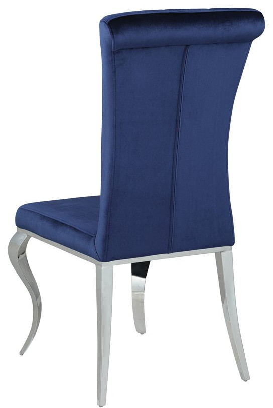 Coaster Carone Upholstered Velvet Dining Chairs in Blue   Contemporary   Dining Chairs   by Homesquare  Houzz