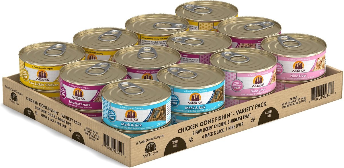 Weruva Chicken Gone Fishin' Variety Pack Grain-Free Canned Cat Food