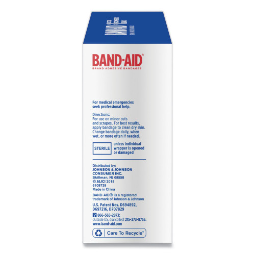 BAND-AID Flexible Fabric Adhesive Bandages， 1 x 3， 100/Box (4444)