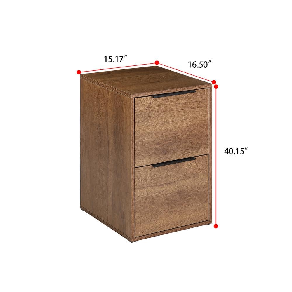 Double drawer wooden filing cabinet(brown) Brown8790