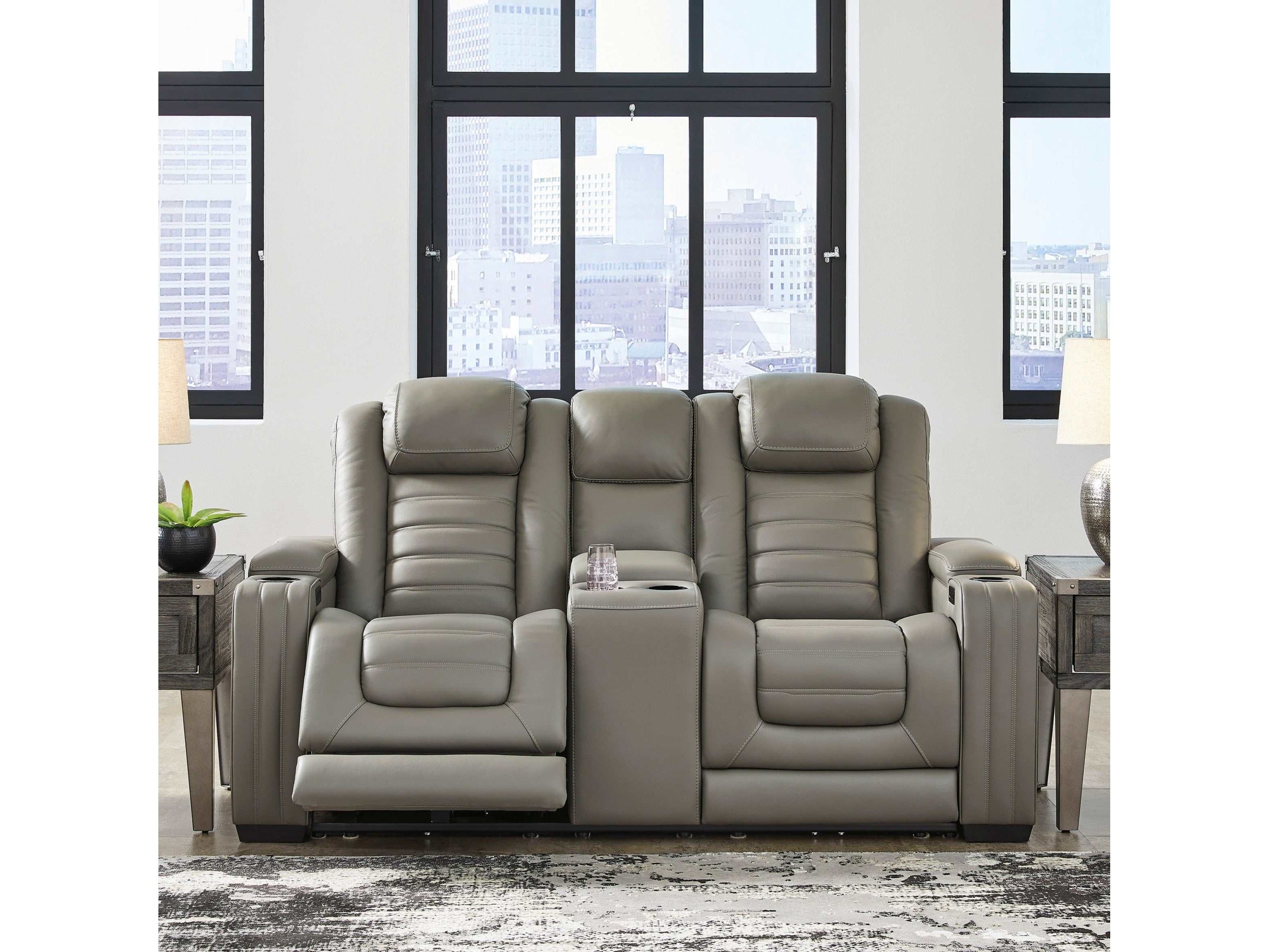 (Online Special Price) Backtrack Gray Power Reclining Loveseat