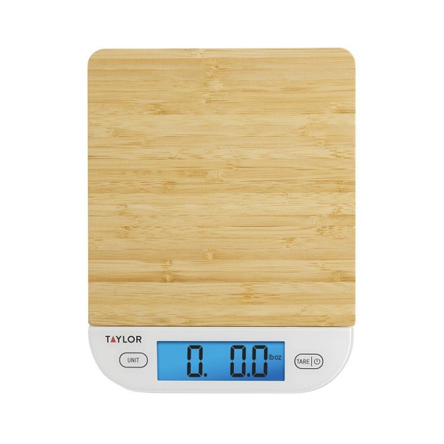 Taylor Digital Kitchen 15lb Food Scale Eco friendly Bamboo