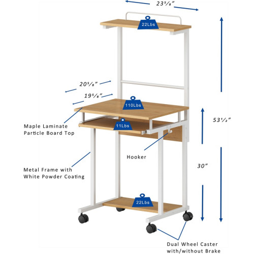 Lorell Mobile Computer Workstation (18244)