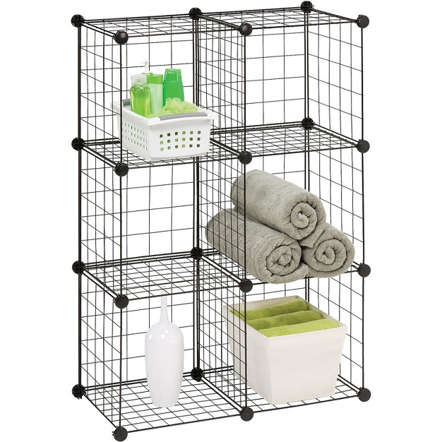 Honey can do 6 Pack Modular Mesh Storage Cubes Black 985456hcd Shf 09484