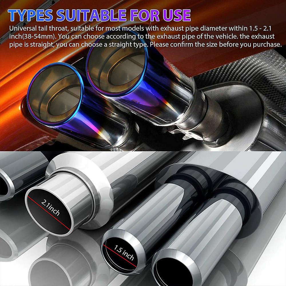 Auto Car Exhaust Pipe Tip Tail Muffler Stainless Steel Replacement Accessories