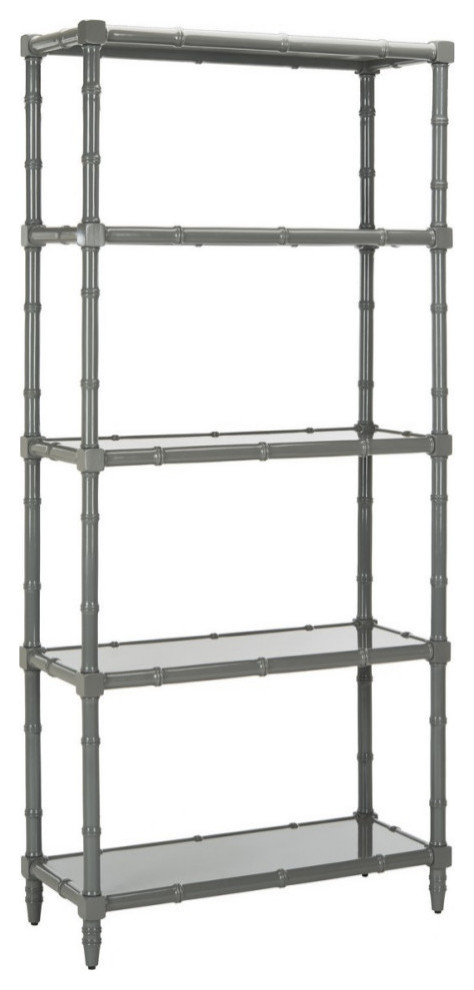 Shem Modern Coastal 4 Tier Etagere/Bookcase  Gray   Asian   Bookcases   by Rustic Home Furniture Deco  Houzz