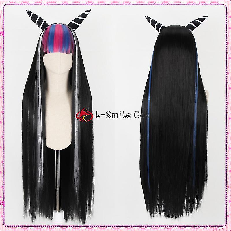 Danganronpa V3: Killing Harmony Mioda Ibuki Mixed Color Long 100cm Cosplay Wigs Heat Resistant Synthetic Hair Wig + Wig Cap