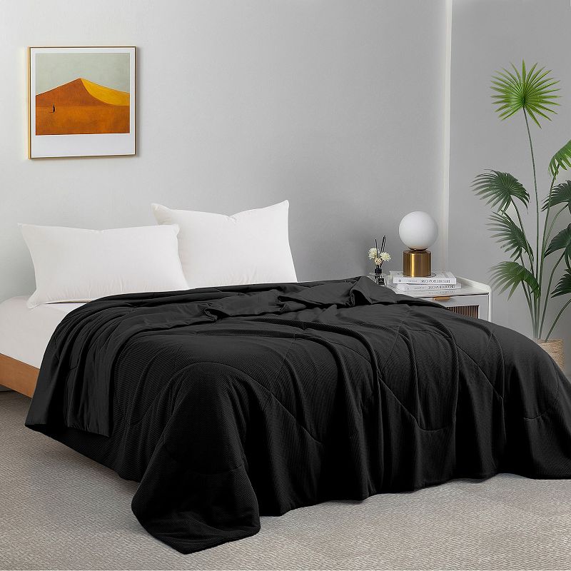 Unikome Reversible Oversize Blanket Waffle Design with 100% Silky Fabric for Hot Sleepers Comfort